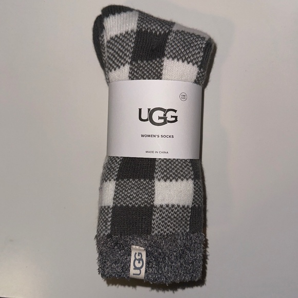 Ugg ~ Cozy Plaid Socks OS - Picture 1 of 2